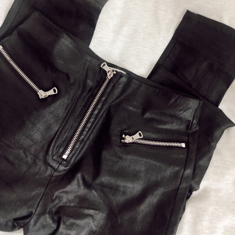 Tiger mist faux leather pants